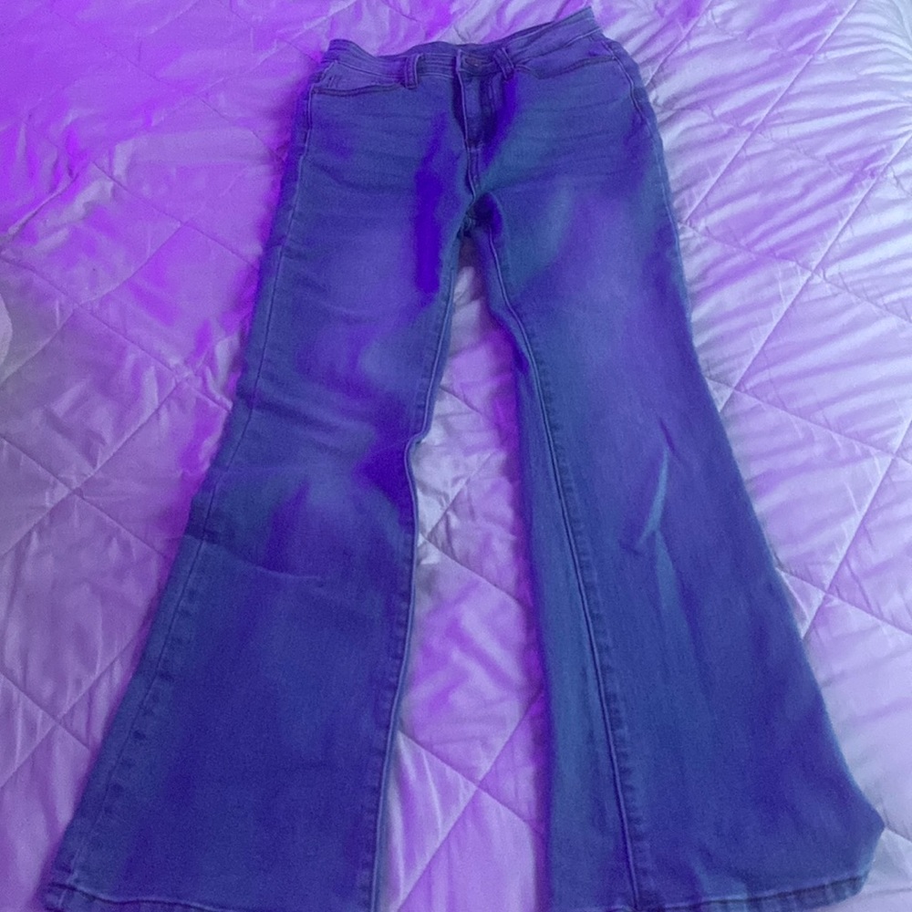 Petite high waist flare jeans